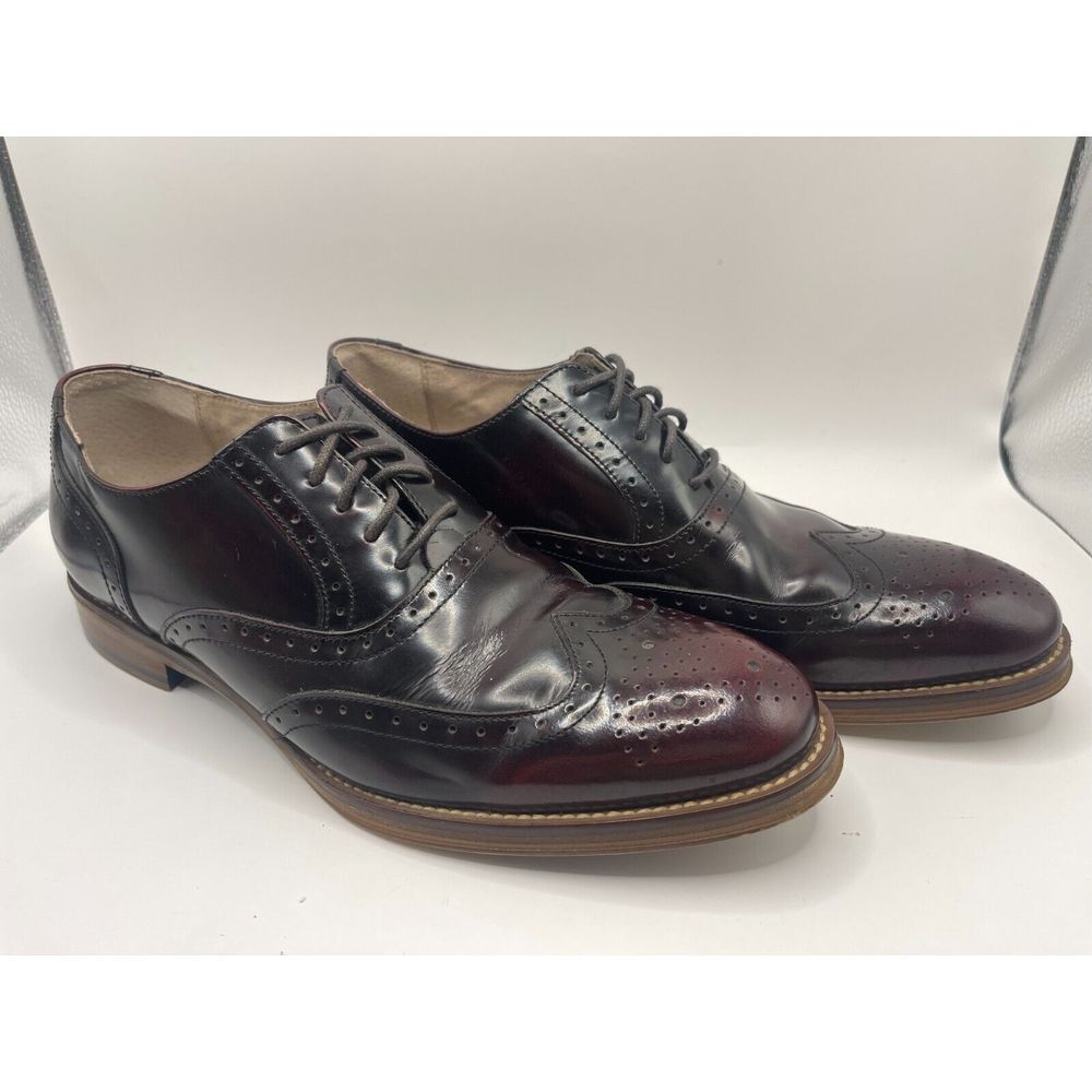 JOHNSTON & MURPHY Men's Wingtip Oxford Dress Shoes Size 8M Burgundy MSRP $155